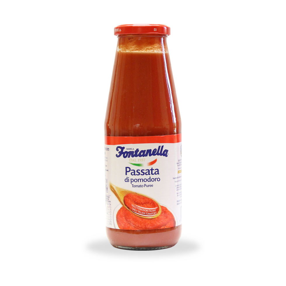 Passata di pomodoro in bottiglia di vetro 690g da 12 pezzi