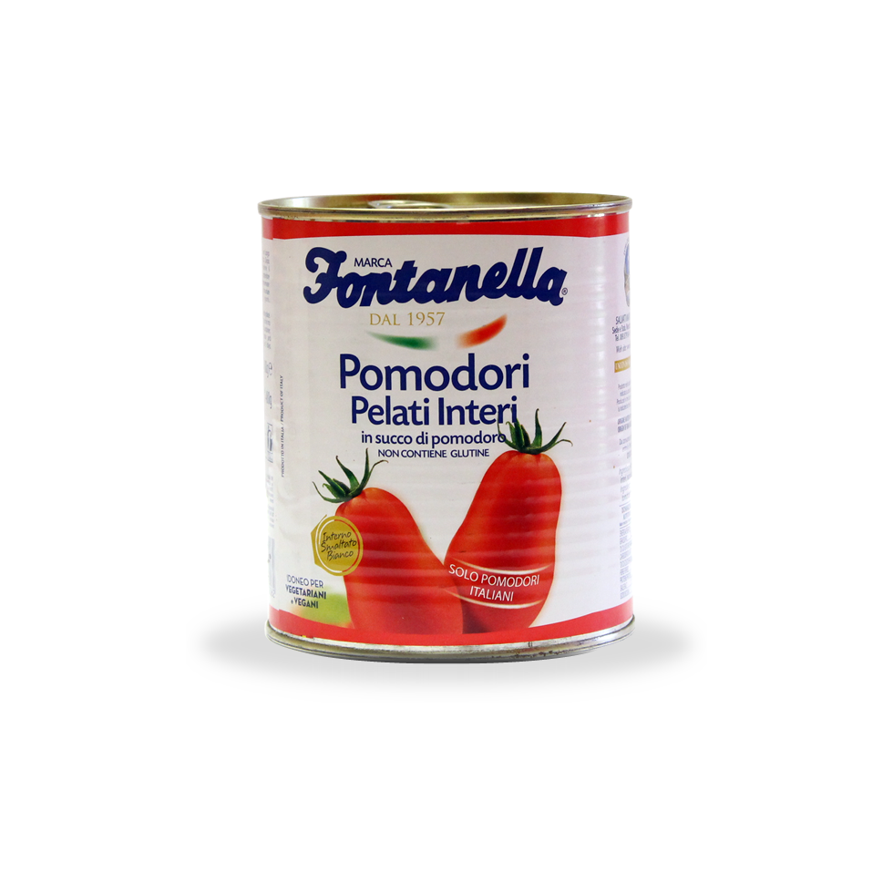 Pomodori Pelati Interi 800g da 12 pezzi - Fontanella 1957